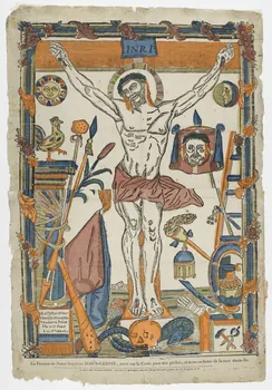 Alphonse Picard ; Guérin Jean François imagerie ancienne La Passion de Notre Seigneur JESUS-CHRIST, mort sur la Croix pour nos péchés, et nous racheter de la mort éternelle. Caen 1809-1831 1951.30.9 Photo PHOTO RMN - THIERRY LE MAGE