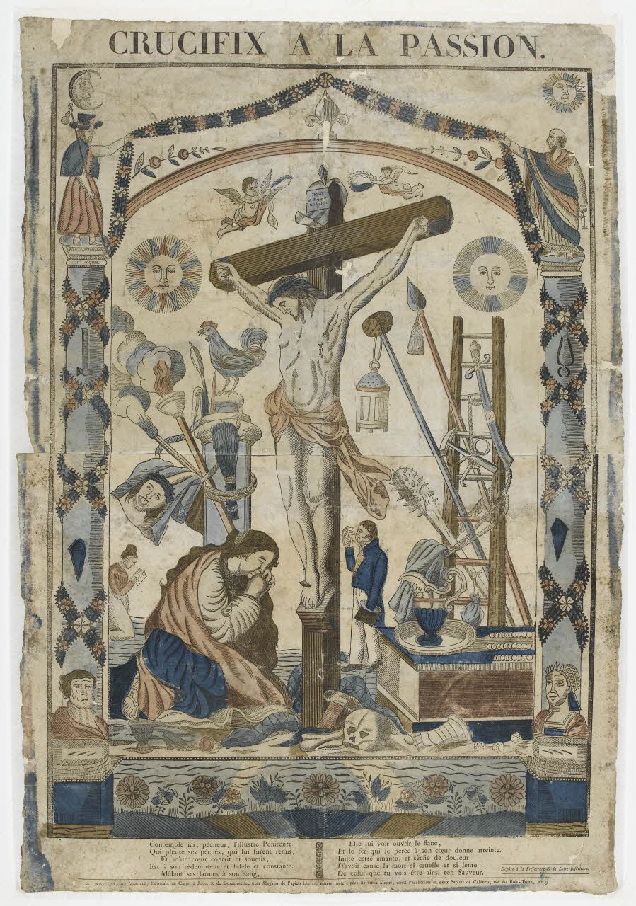 Mouillé imagerie ancienne CRUCIFIX A LA PASSION. Nantes 1815-1844 1988.4.2 Photo PHOTO RMN - THIERRY LE MAGE