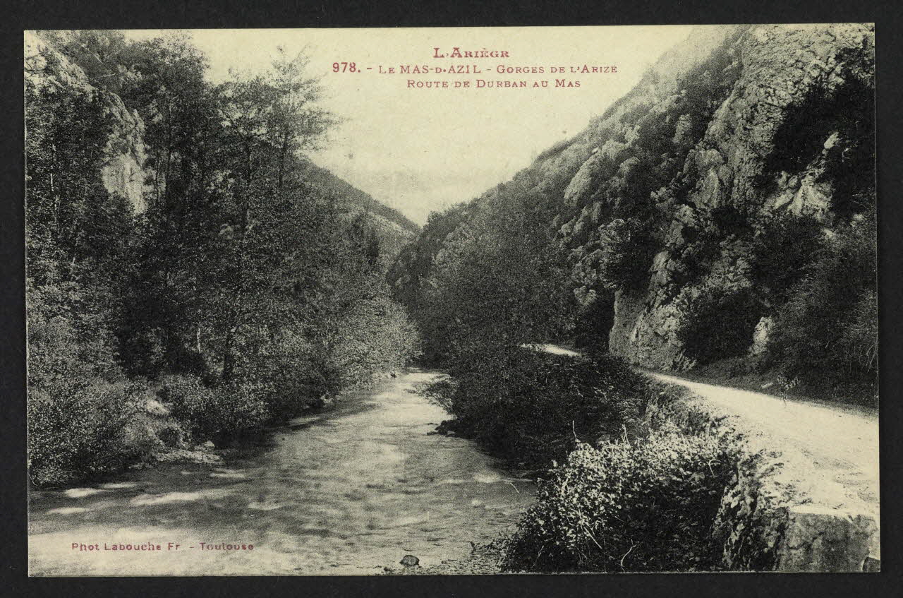 carte postale GORGE DE L'ARIZE, ROUTE DE DURBAN AU MAS 4P1557 Photo