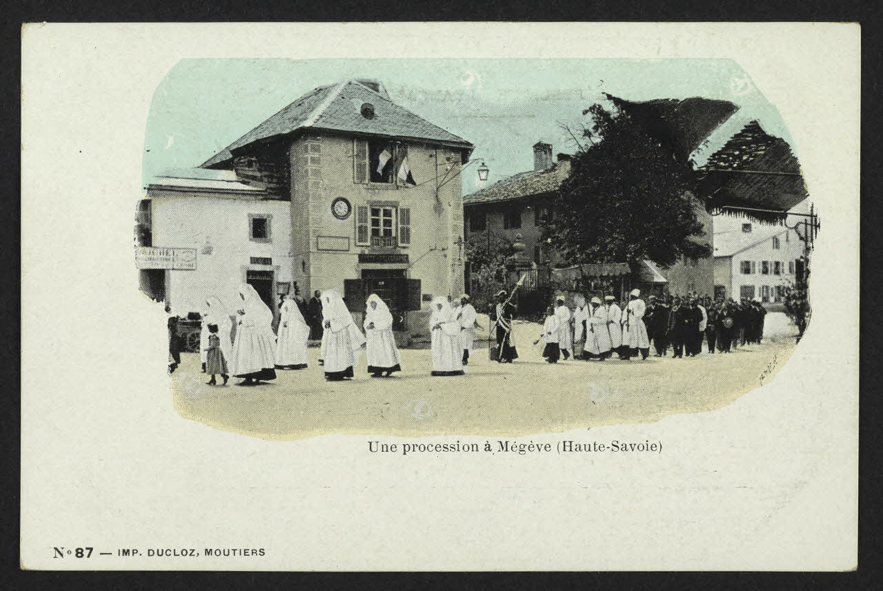 carte postale UNE PROCESSION A MEGEVE 4P1596 Photo