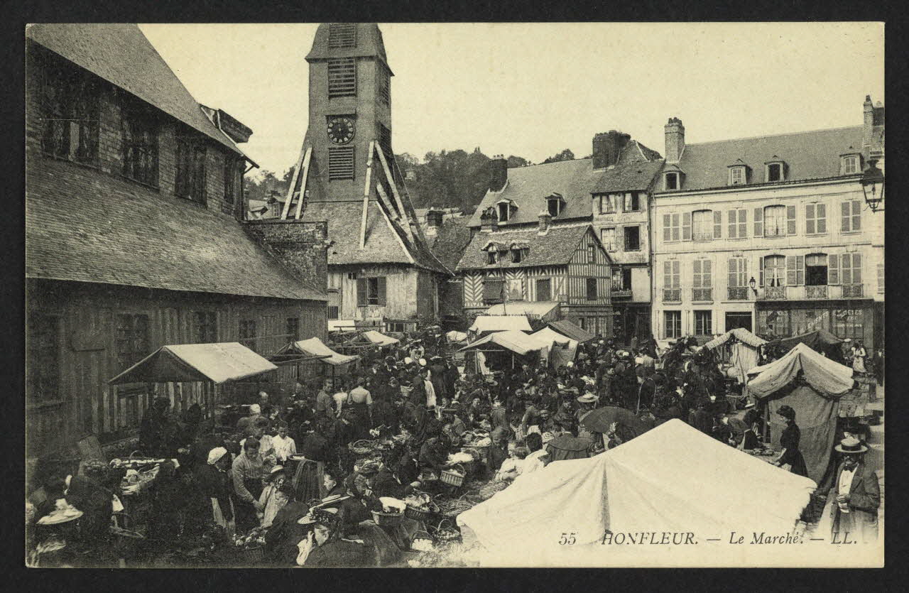 carte postale HONFLEUR, LE MARCHE 4P1613 Photo
