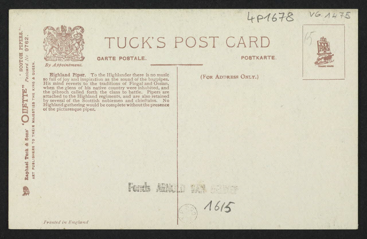 carte postale THE BLACK WATCH, PIPER, FULL DRESS 4P1678 Photo
