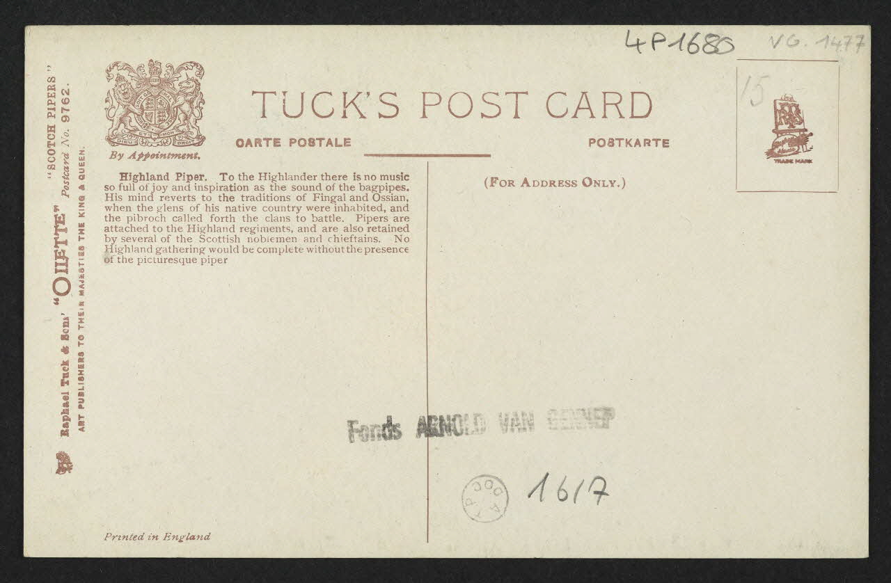 carte postale ARGYLL & SUTHERLAND HIGHLANDERS, PIPER, FULL UNIFORM 4P1680 Photo