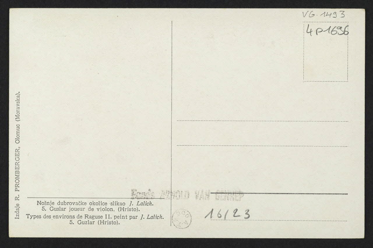 carte postale ORIGINAL DE LALICH, GUSLAR JOUEUR DE VIOLON 4P1696 Photo