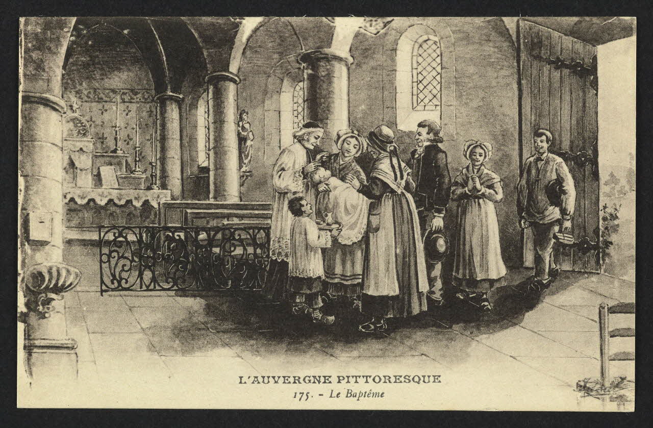 carte postale L'AUVERGNE PITTORESQUE, LE BAPTEME 4P1732 Photo