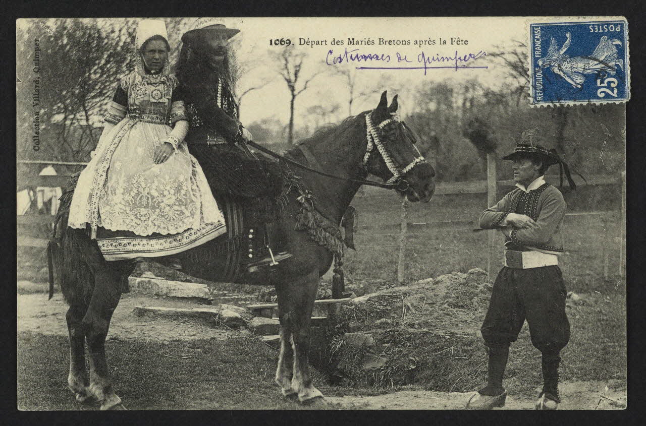 carte postale DEPART DES MARIES BRETONS APRES LA FETE 4P1738 Photo