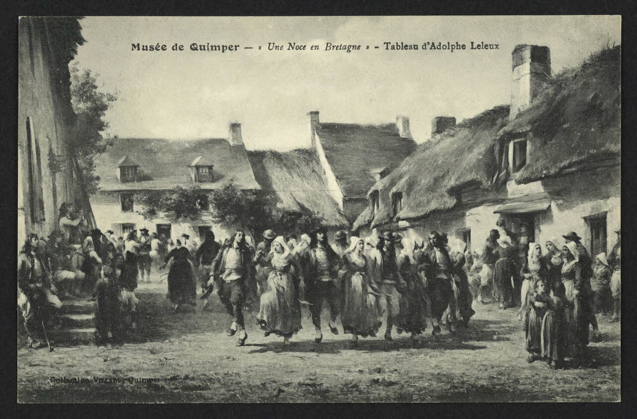 carte postale ORIGINAL D'ADOLPHE LELEUX, UNE NOCE EN BRETAGNE 4P1757 Photo