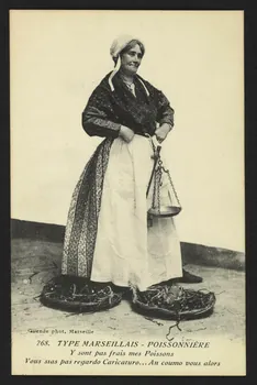 carte postale TYPE MARSEILLAIS, POISSONNIERE 4P1802 Photo
