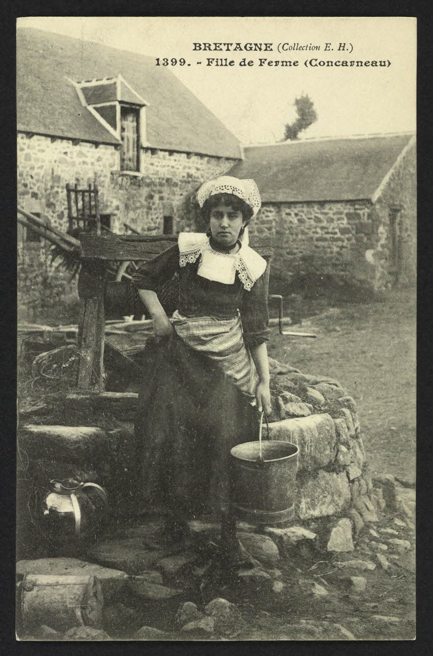 carte postale BRETAGNE, FILLE DE FERME (CONCARNEAU) 4P1804 Photo