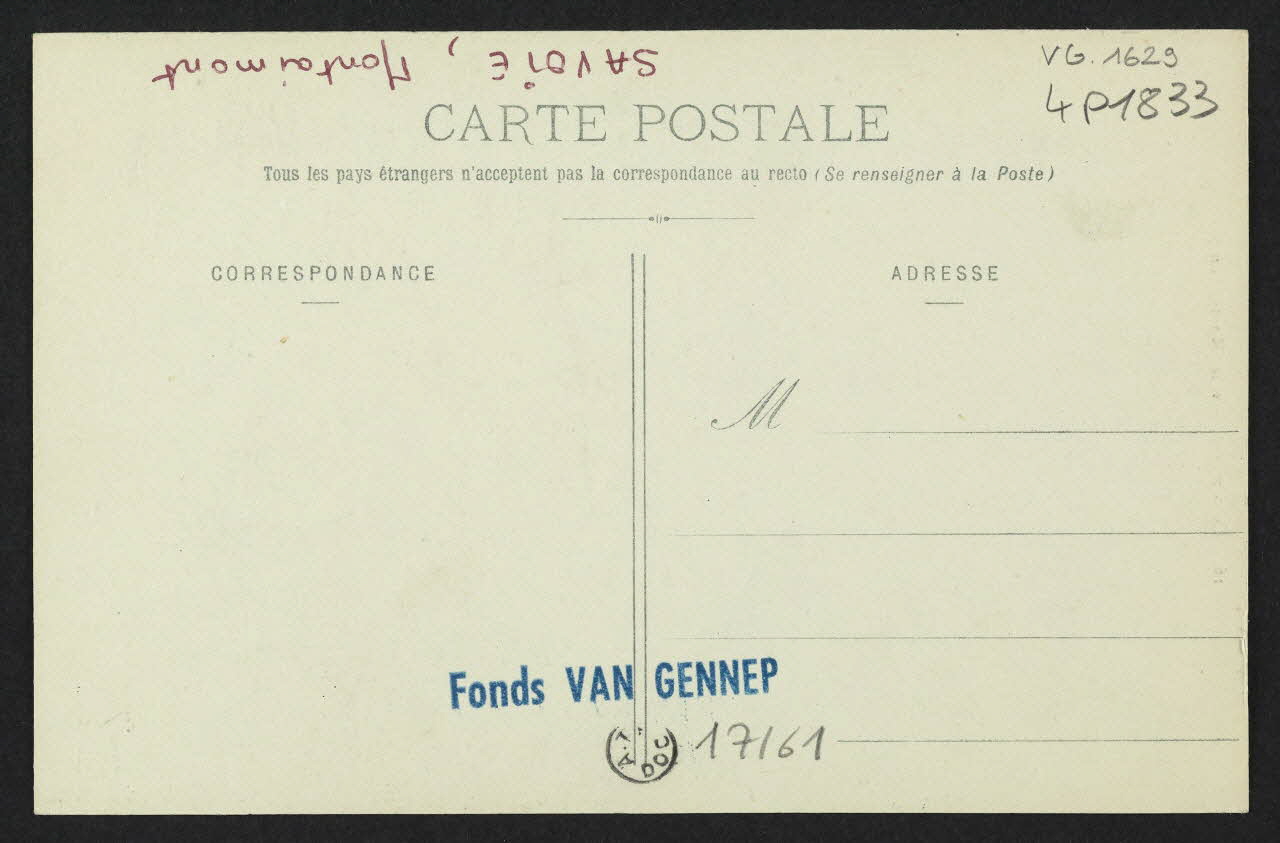 carte postale COSTUMES DE SAVOIE (MONTAIMONT) 4P1833 Photo