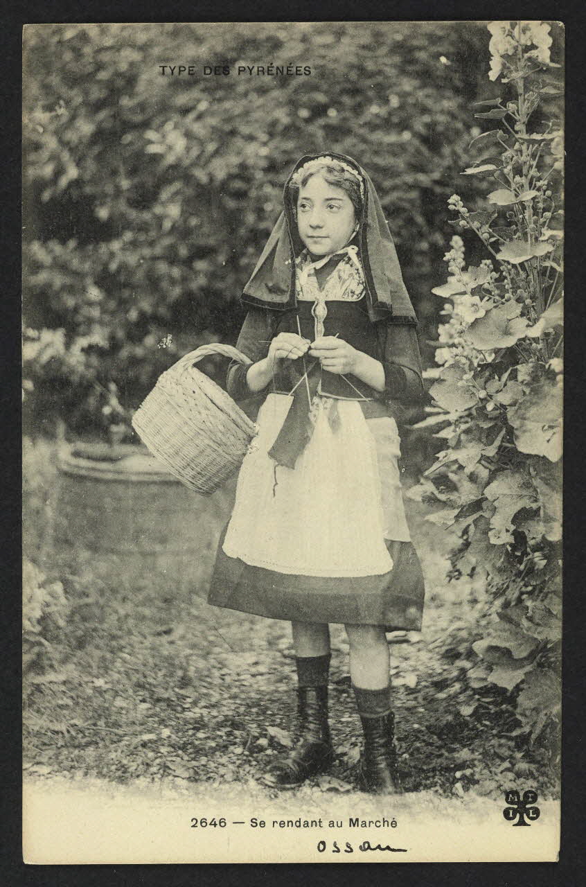 carte postale TYPE DES PYRENEES, SE RENDANT AU MARCHE 4P1861 Photo