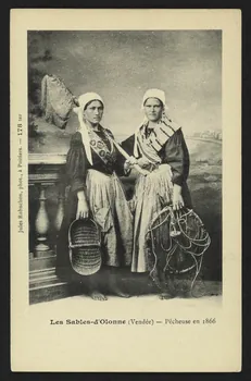 carte postale LES SABLES-D'OLONNE, PECHEUSE EN 1866 4P1867  Photo