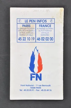 Front National BROCHURE Front National pour Paris ville française Île-de-France, France 1995-1994 2002.125.34 Photo Mucem