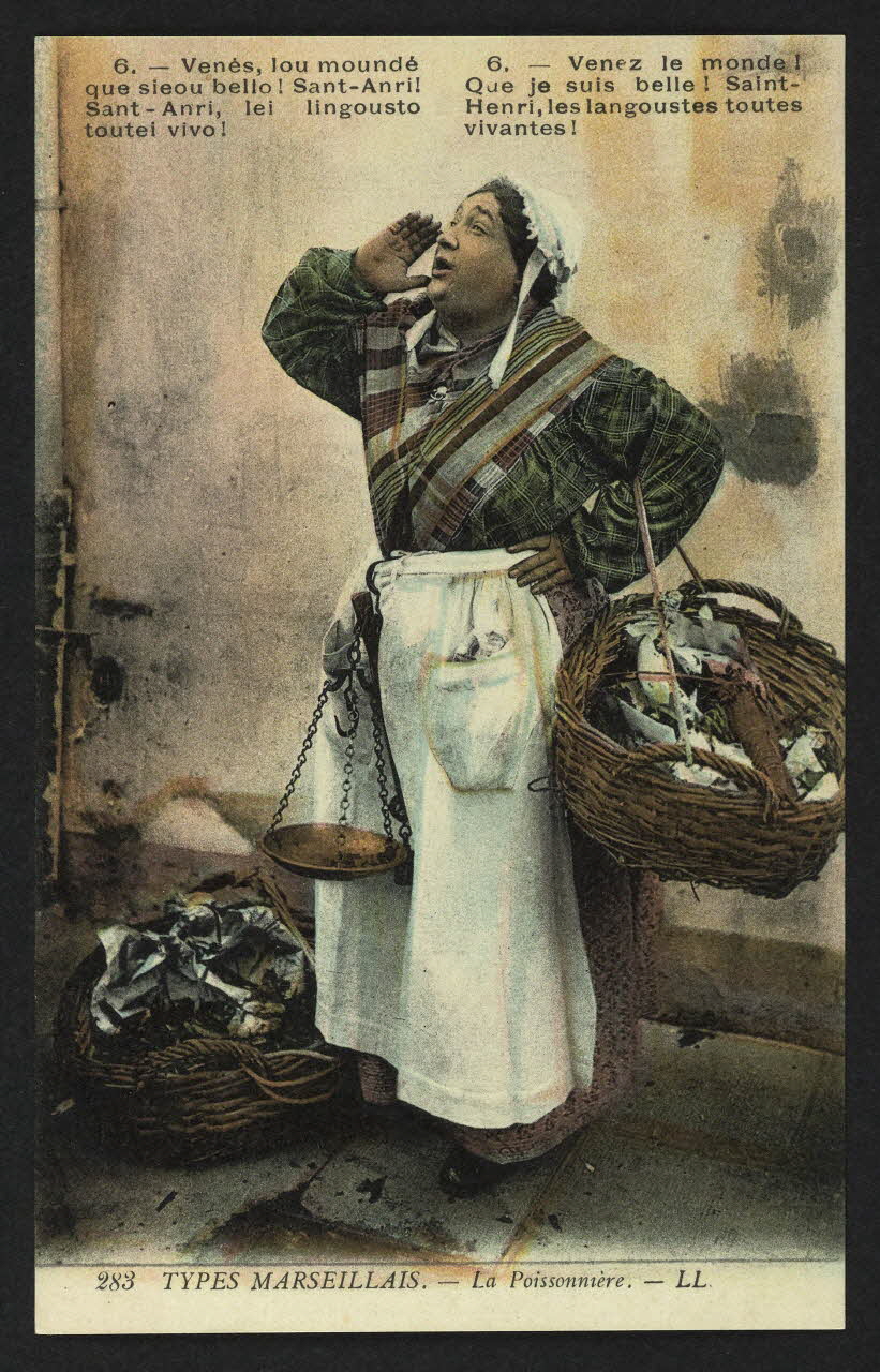 carte postale TYPES MARSEILLAIS, LA POISSONNIERE 4P1870 Photo