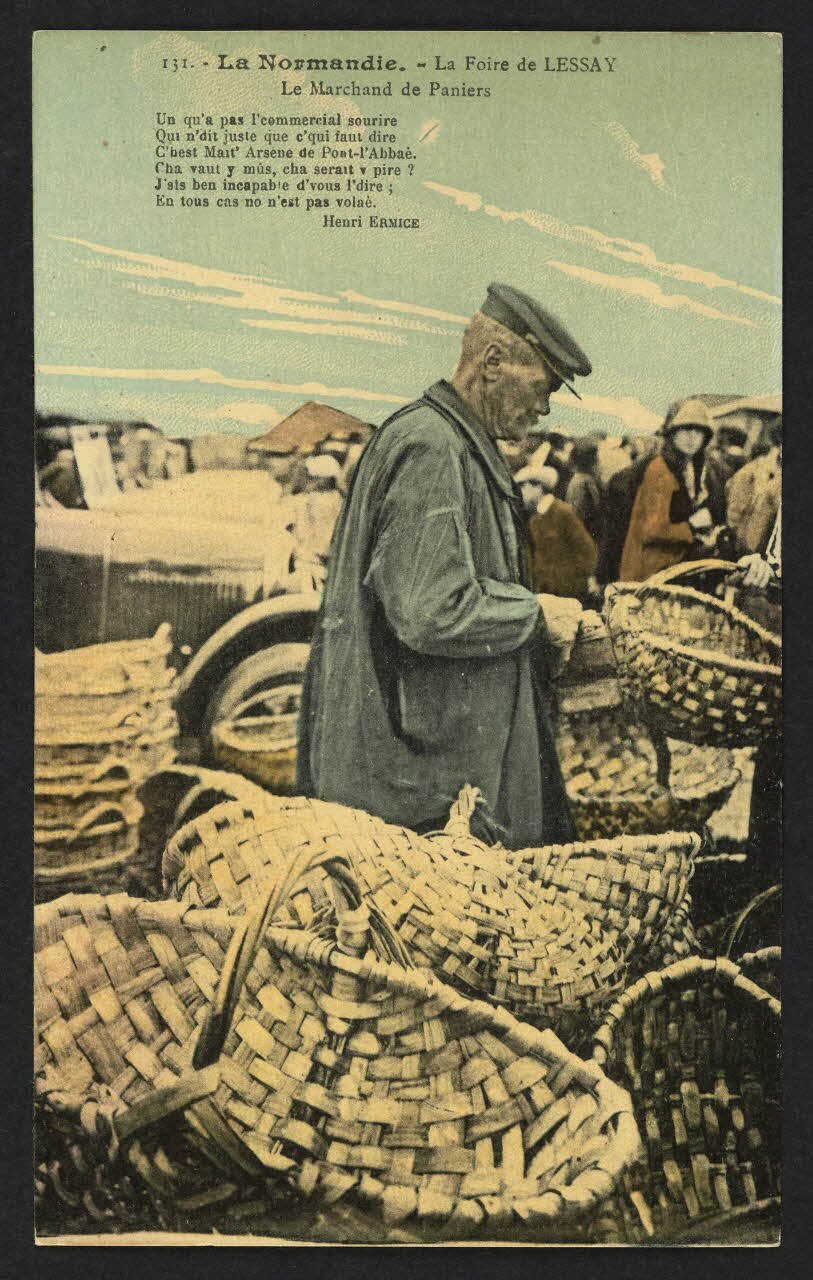 carte postale LA FOIRE DE LESSAY, LE MARCHAND DE PANIERS 4P1879 Photo