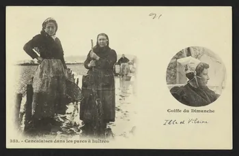 carte postale CANCALAISES DANS LES PARCS A HUITRES, RECTO BRETON 4P1882  Photo