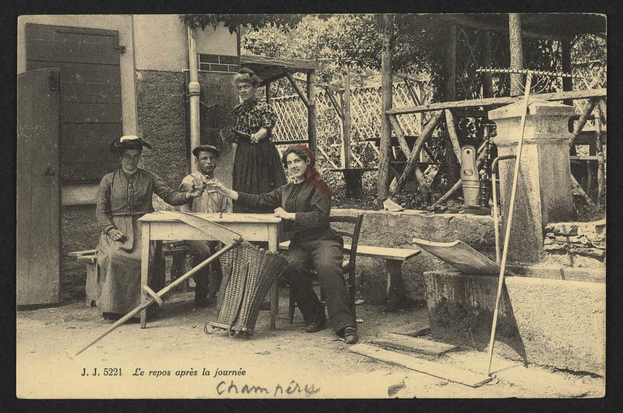 carte postale LE REPOS APRES LA JOURNEE 4P1907 Photo