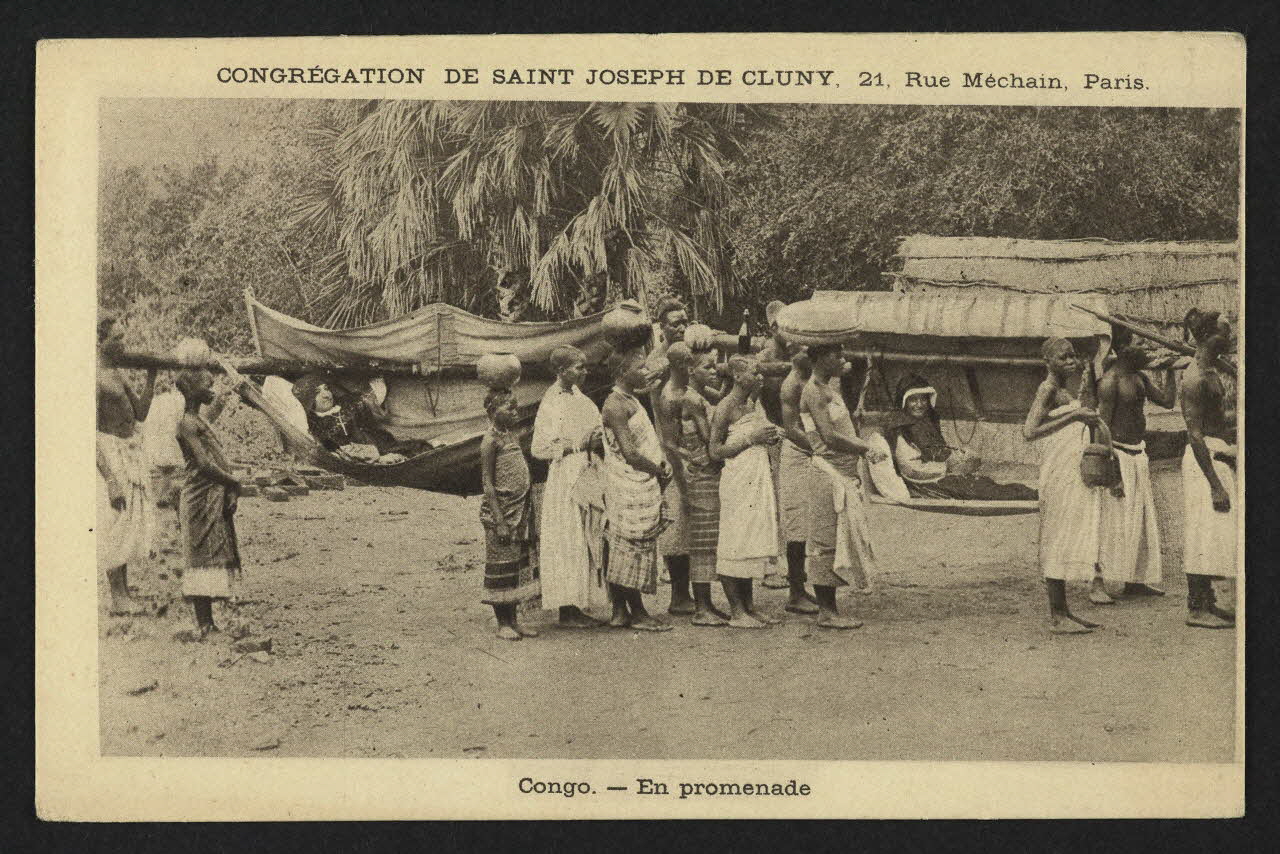 carte postale CONGO, EN PROMENADE, CONGREGATION DE SAINT-JOSEPH DE CUNY 4P1935 Photo