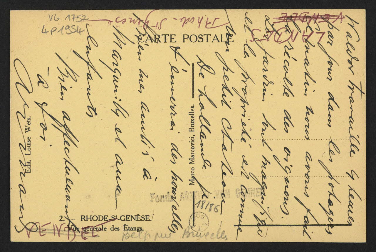carte postale RHODE-SAINT-GENESE, VUE GENERALE DES ETANGS 4P1954 Photo