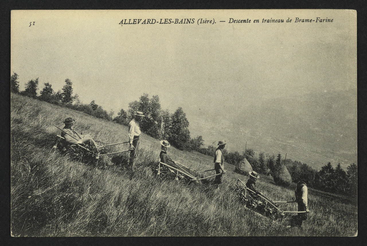 carte postale DESCENTE EN TRAINEAU DE BRAME-FARINE 4P1957 Photo