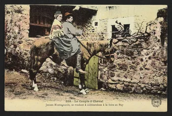 carte postale LE COUPLE A CHEVAL 4P1969 Photo