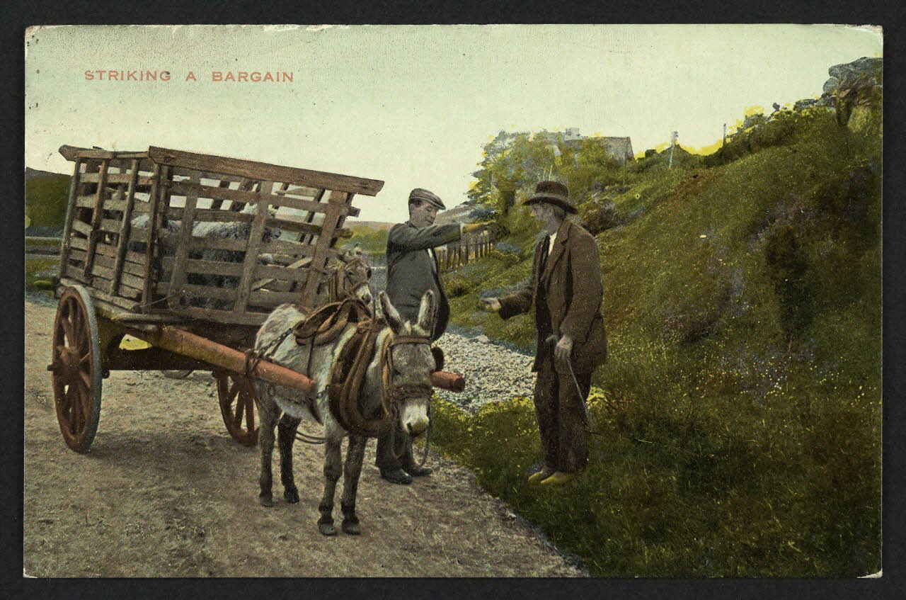 carte postale STRIKING A BARGAIN 4P1971 Photo