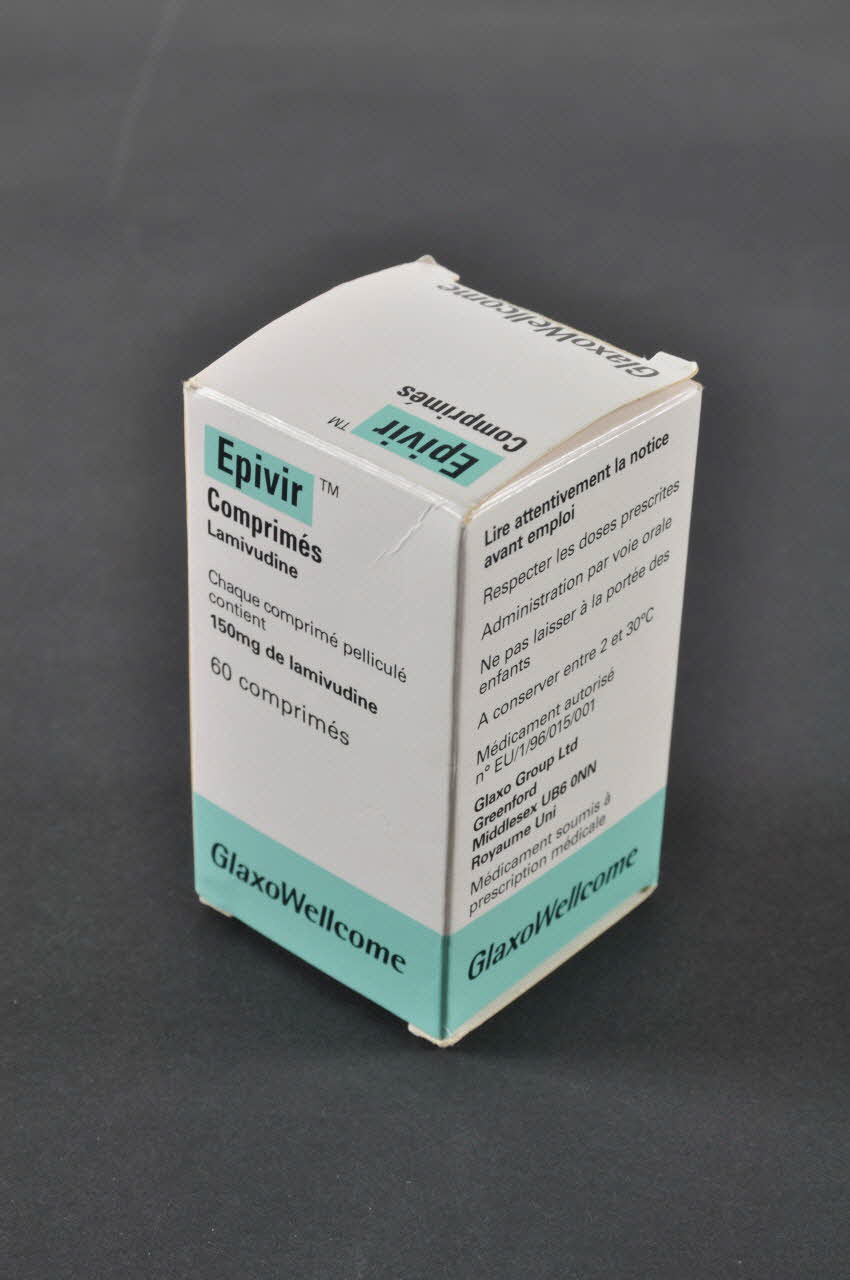 Laboratoire Glaxowellcome Boite de médicaments Epivir France 1996 2002.125.45.1 Photo Mucem