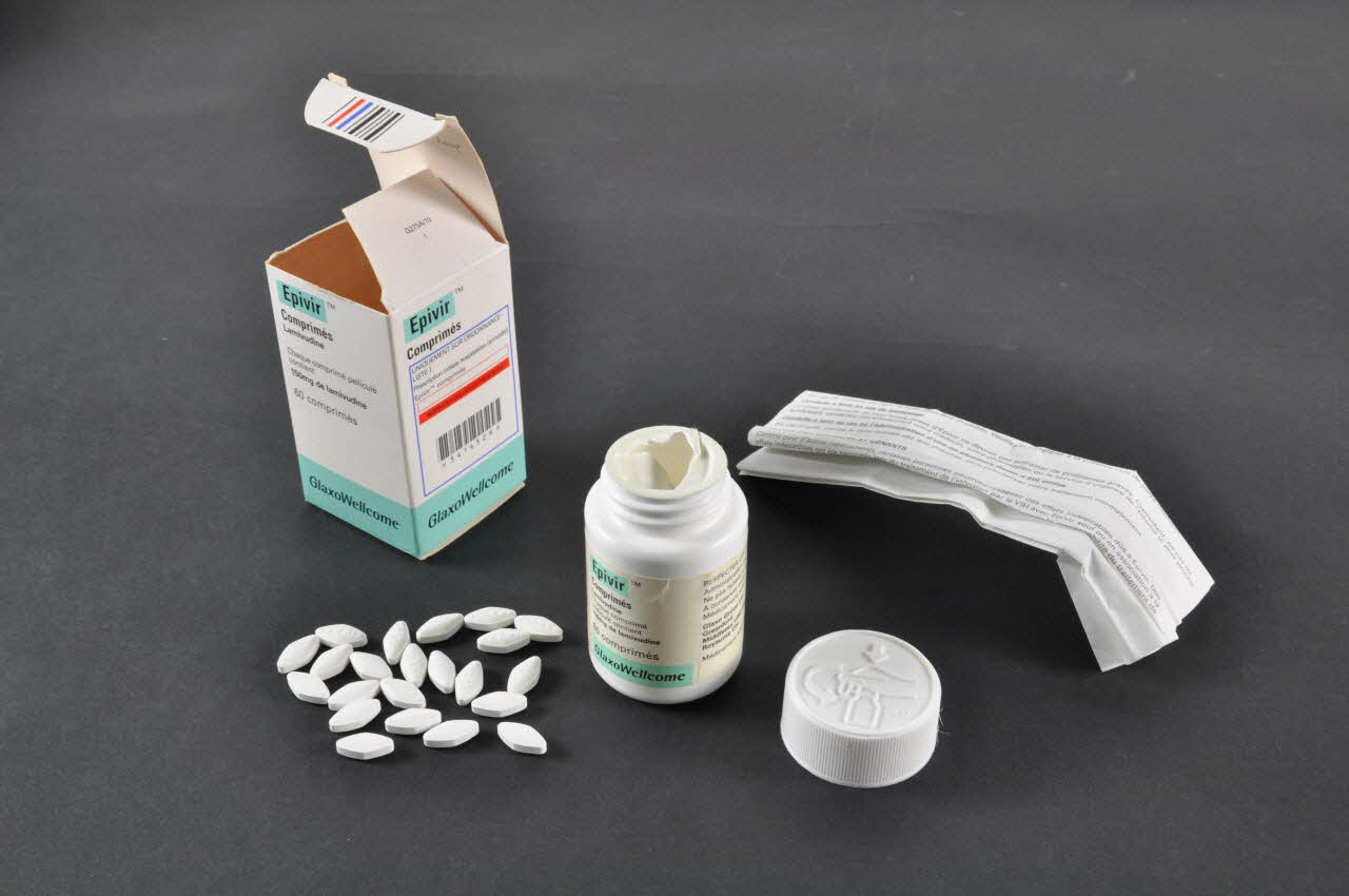Laboratoire Glaxowellcome Boite de médicaments Epivir France 1996 2002.125.45.2.1-3 Photo Mucem