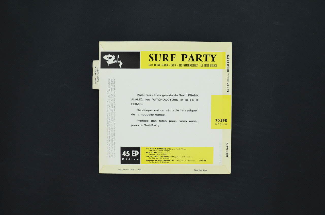 pochette de disque I'm telling you 2001.69.16.1269 Photo Mucem