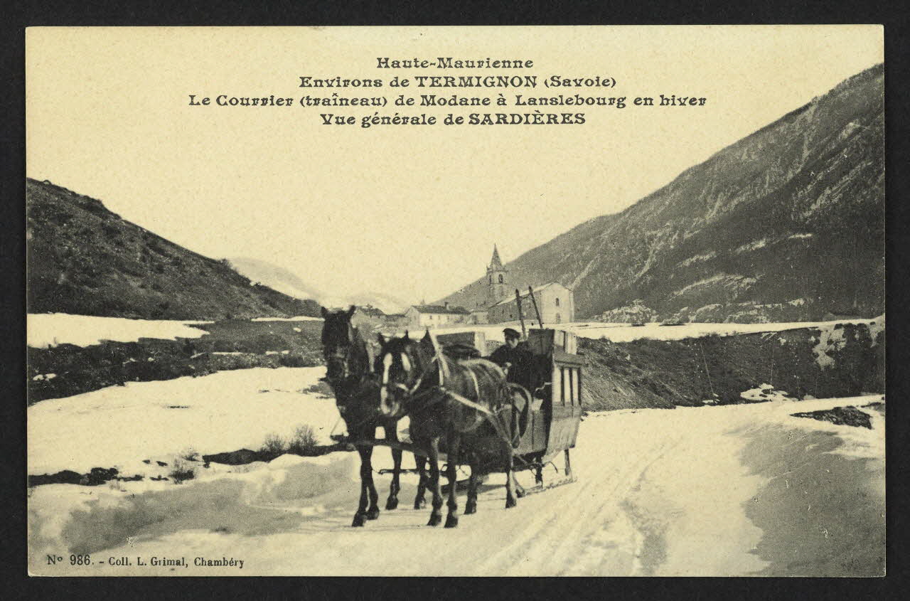 carte postale ENVIRONS DE TERMIGNON, LE COURRIER (TRAINEAU) 4P2004 Photo