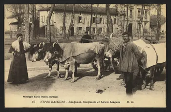 carte postale TYPES BASQUES, BASQUAIS, BASQUAISE ET BOEUFS BASQUES 4P2025 Photo
