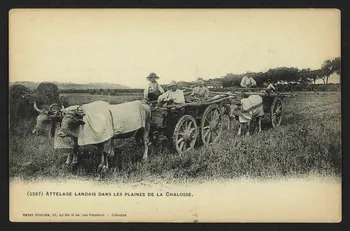 carte postale ATTELAGE LANDAIS DANS LES PLAINES DE LA CHALOSSE 4P2028  Photo