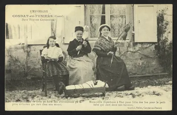 carte postale L'AUVERGNE, DEUX FILEUSES CANDATAISES 4P2039 Photo