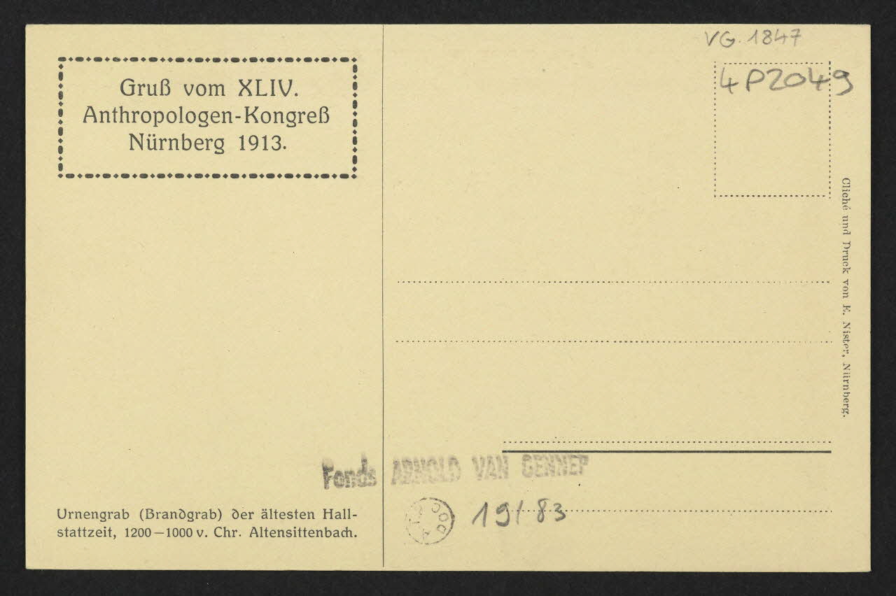 carte postale URNENGRAD DER ALTESTEN STATTZEIT, 1200-1000V. CHR 4P2049 Photo