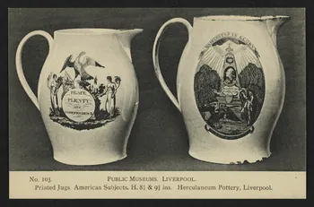 carte postale PUBLIC MUSEUMS, LIVERPOOL, PICHETS PEINTS, SUJETS AMERICAINS, HERCULANEUM POTTERY, LIVERPOOL 4P2062 Photo