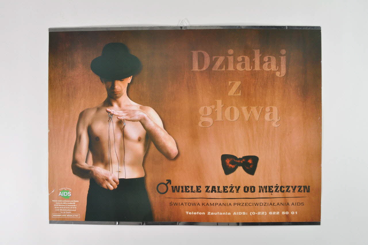 Krajowe Centrum Ds Aids (The National Aids Center) affiche "Dziataj z glowa" Pologne 2002 2002.125.8 Photo Mucem
