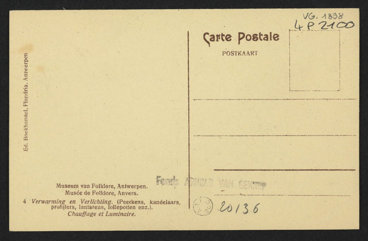 carte postale MUSEE DE FOLKLORE, CHAUFFAGE ET LUMINAIRE 4P2100 Photo