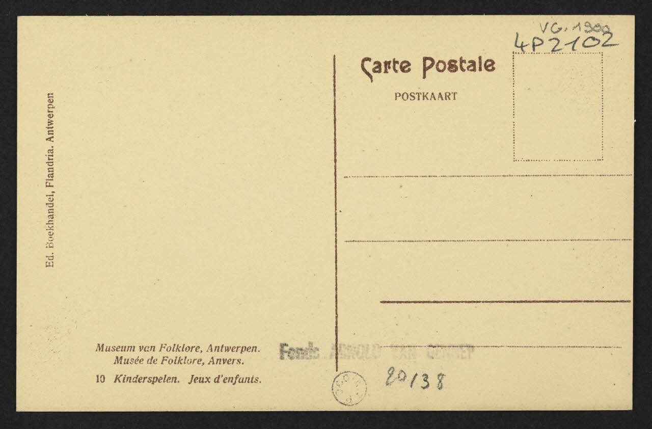 carte postale MUSEE DE FOLKLORE, JEUX D'ENFANTS 4P2102 Photo