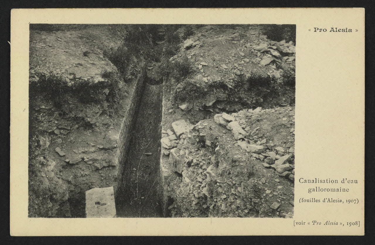 carte postale "PRO ALESIA", CANALISATION D'EAU GALLOROMAINE Côte-d'Or 1907 4P2118 Photo