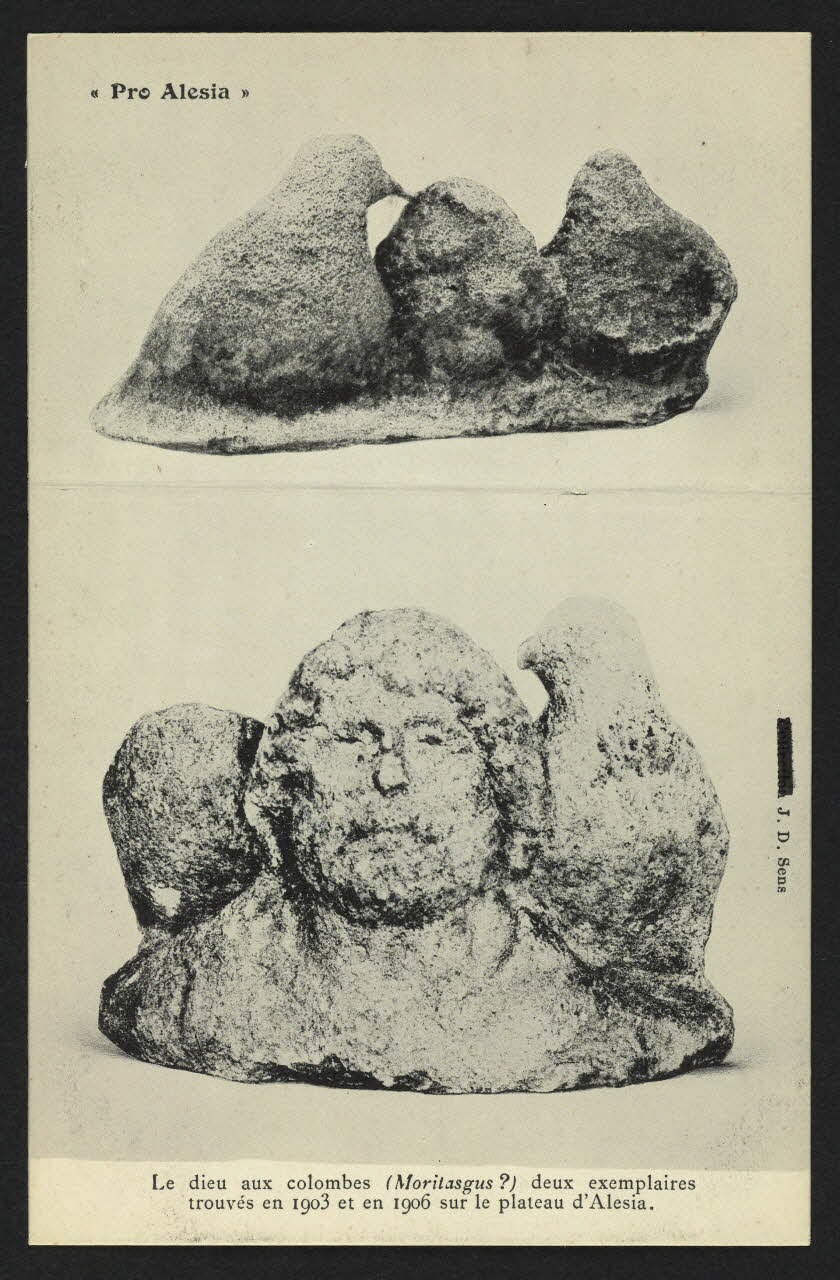 J. D. SENS carte postale "PRO ALESIA", LE DIEU AUX COLOMBES (MORITASGUS ?) Côte-d'Or 1903 4P2154 Photo