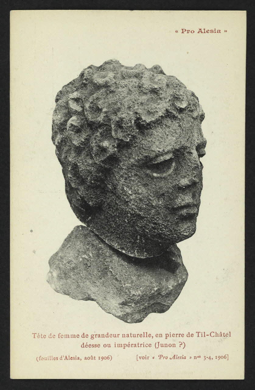 carte postale "PRO ALESIA", TETE DE FEMME, DEESSE OU IMPERATRICE Côte-d'Or 1906/8 4P2156 Photo