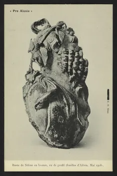 J. D. SENS carte postale "PRO ALESIA", BUSTE DE SILENE EN BRONZE (PROFIL) Côte-d'Or 1906/5 4P2157 Photo