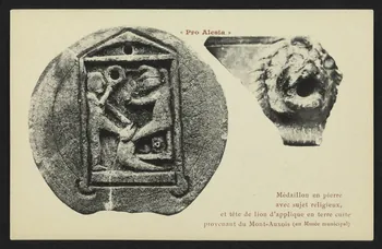 carte postale "PRO ALESIA", MEDAILLON EN PIERRE AVEC SUJET RELIG. 4P2162  Photo