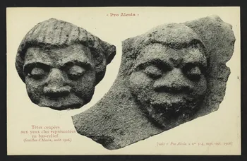 carte postale "PRO ALESIA", TETES COUPEES AUX YEUX CLOS Côte-d'Or 1906/8 4P2163  Photo