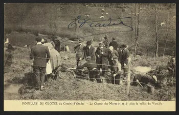 carte postale FOUILLES DE GLOZEL DU COMITE D'ETUDES, CHAMP DES MO 4P2190  Photo