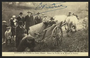 carte postale FOUILLES DE GLOZEL DU COMITE D'ETUDES 4P2195  Photo