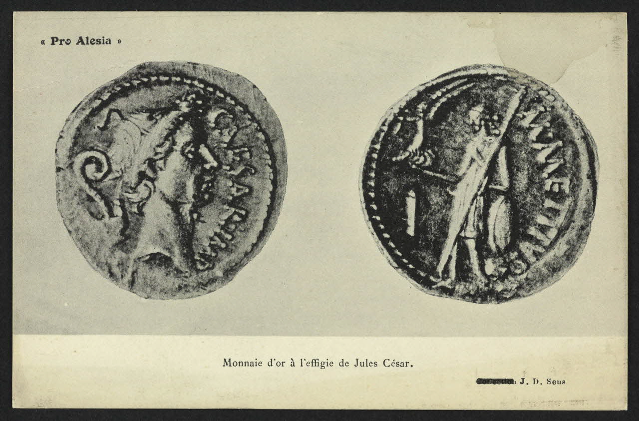 carte postale "PRO ALESIA", MONNAIE D'OR A L'EFFIGIE DE J. CESAR 4P2211 Photo