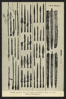 carte postale "PRO ALESIA", ARMES TROUVEES DANS LE FOSSE DE CESAR 4P2215 Photo