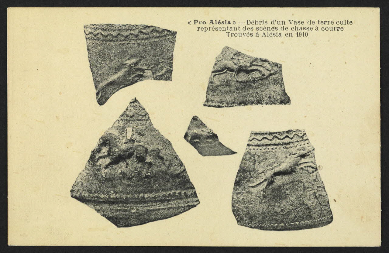 carte postale "PRO ALESIA", DEBRIS D'UN VASE DE TERRE CUITE Côte-d'Or 1910 4P2223 Photo
