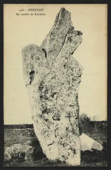carte postale ERDEVEN, UN MENHIR DE KERSERHO 4P2231  Photo